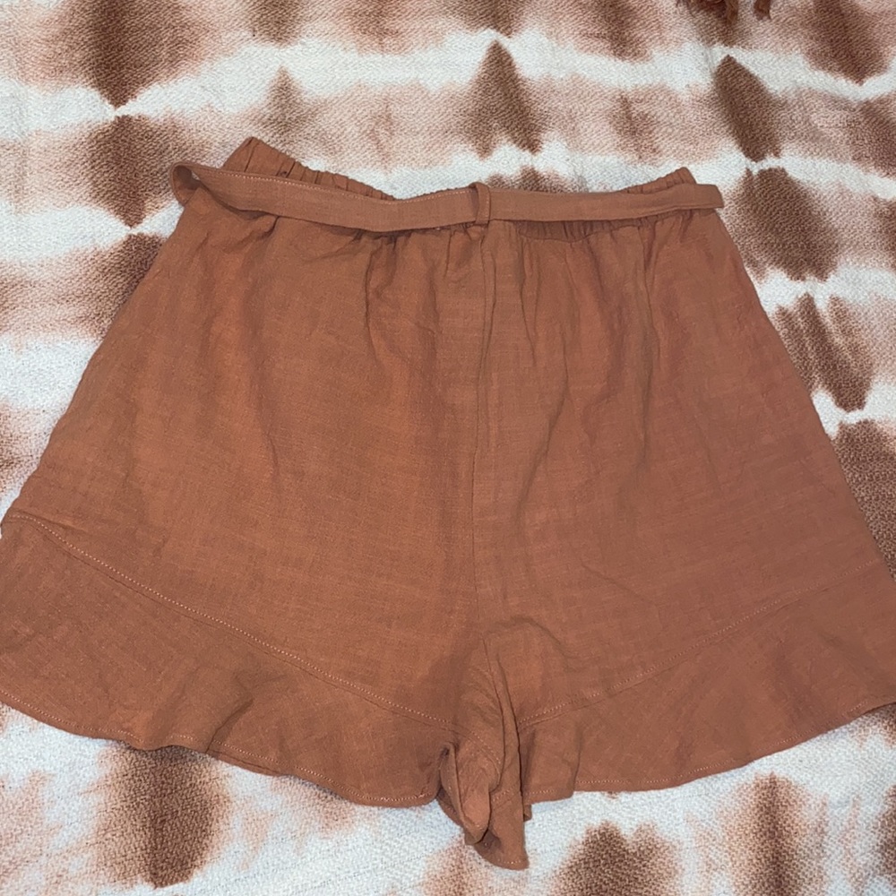 Rust High Waisted Shorts - Picture 5 of 6